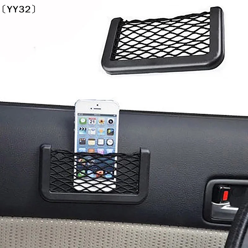 Car Multifunctional Phone Storage Net Mesh Resilient Car Carrying String Bag Network Pocket Mobile Phone Holder Ticket〔YY32〕