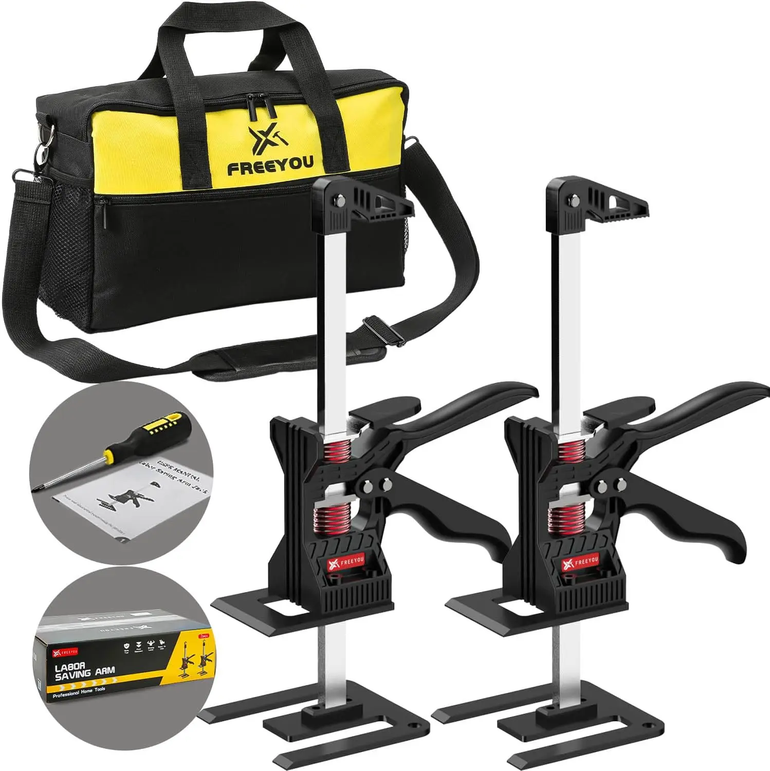 

2-Piece Portable Lifting Arm for Doors, Windows, and Drywall with Storage Bag