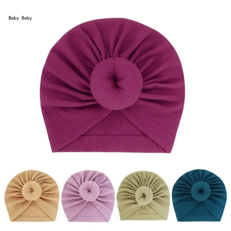 Baby Hat Soft & Stretchy Caps Baby Headwear Fashionable Baby Headwraps Cotton Hat Soft Caps Baby Turbans Hat for Girls Q81A