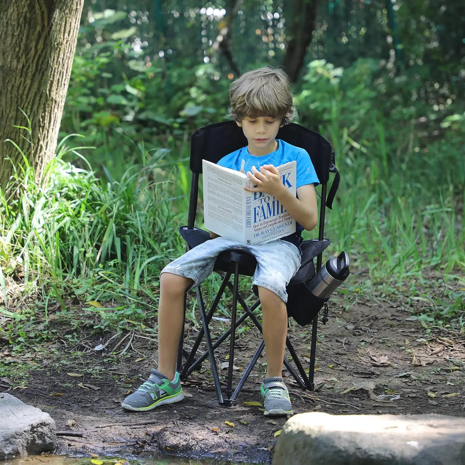 Extra Large Quick Folding Tripod Stool with Backrest for Fishing Camping and Outdoor Adventures