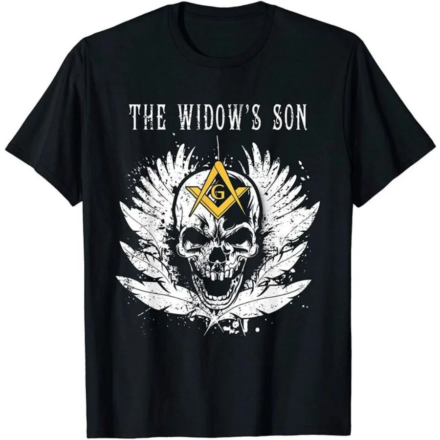 

Freemason Symbol Skull The Widow's Son Masonic T-Shirt 100% Cotton O-Neck Short Sleeve Summer Casual Mens T-shirt Size S-3XL