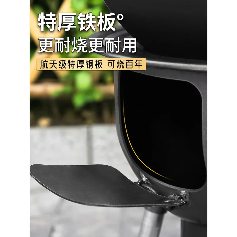 

Outdoor Camping Fire Pit Stand Grill Portable Heating Wood Stove for Home Rural Cooking, Campfire BBQ Cooking Equipment