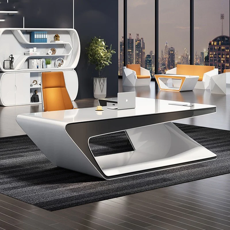 Best Aesthetic Office Desk Kawaii Modern Lunch Executive Office Desk White Drawers Conference Mesa De Escritorio Furniture
