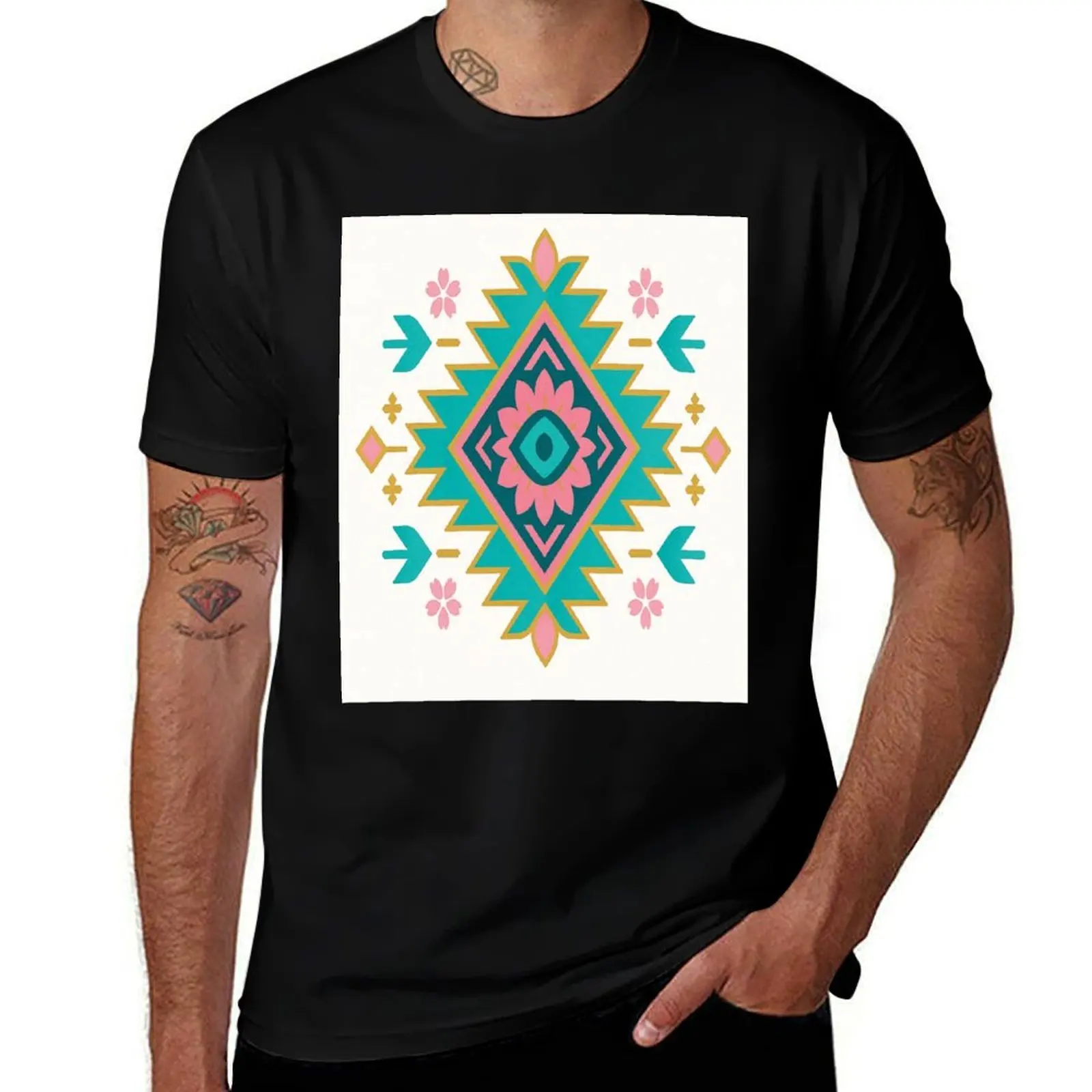 

Pop Navajo Diamond – Turquoise & Pink T-Shirt plus sizes blue lock men tshirt