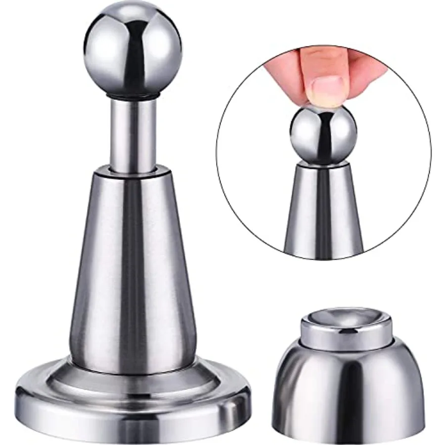 

1 Pack Magnetic Door Stopper Soft-Catch Stainless Steel Magnetic Door Catch Heavy Duty Wall Mounted and Floor Mounted Doorstops
