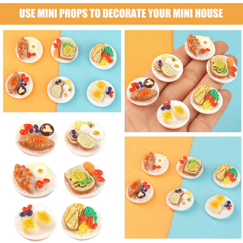 12 Pcs Simulated Food Mini Dessert Model House Miniature Toy Resin Snack Tiny Cake Decorations