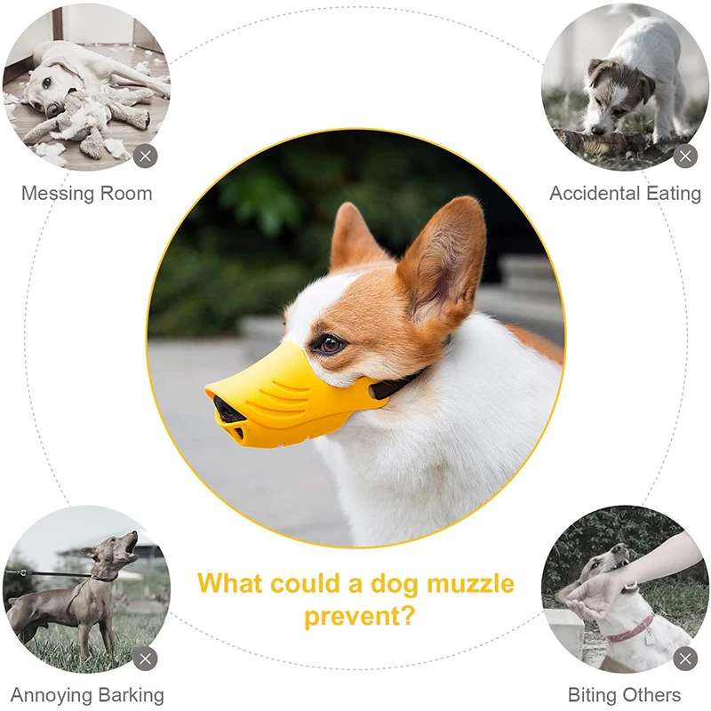 Benepaw Soft Silicone Dog Muzzle Adjustable Breathable Comfortable Lightweight Puppy Pet Mouth Cover Prevent Barking Biting