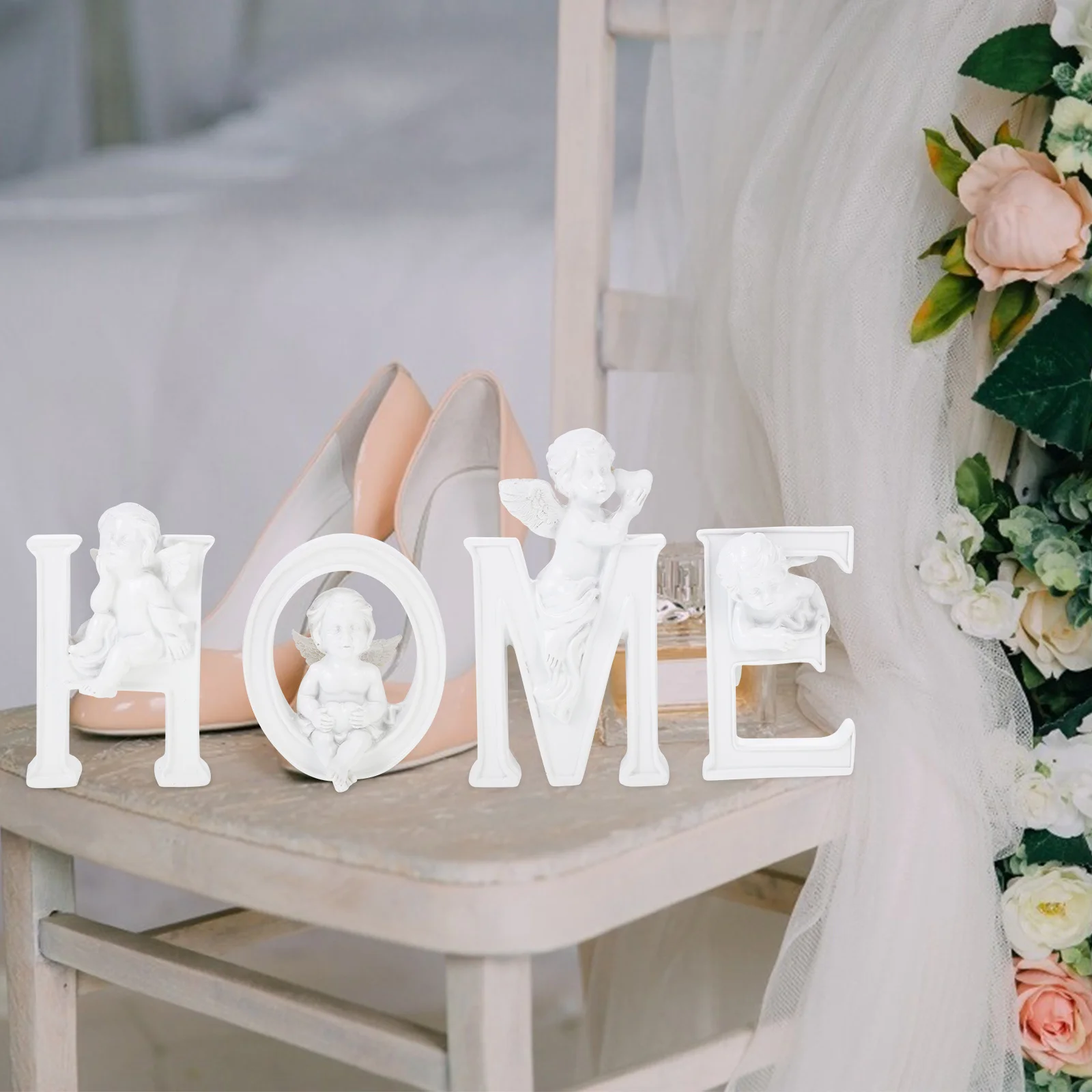 

1Set Resin Decorative Letter Ornament For Home Wedding Party Valentine'S Day Creative Desktop Decoration Stable Alphabet Craft