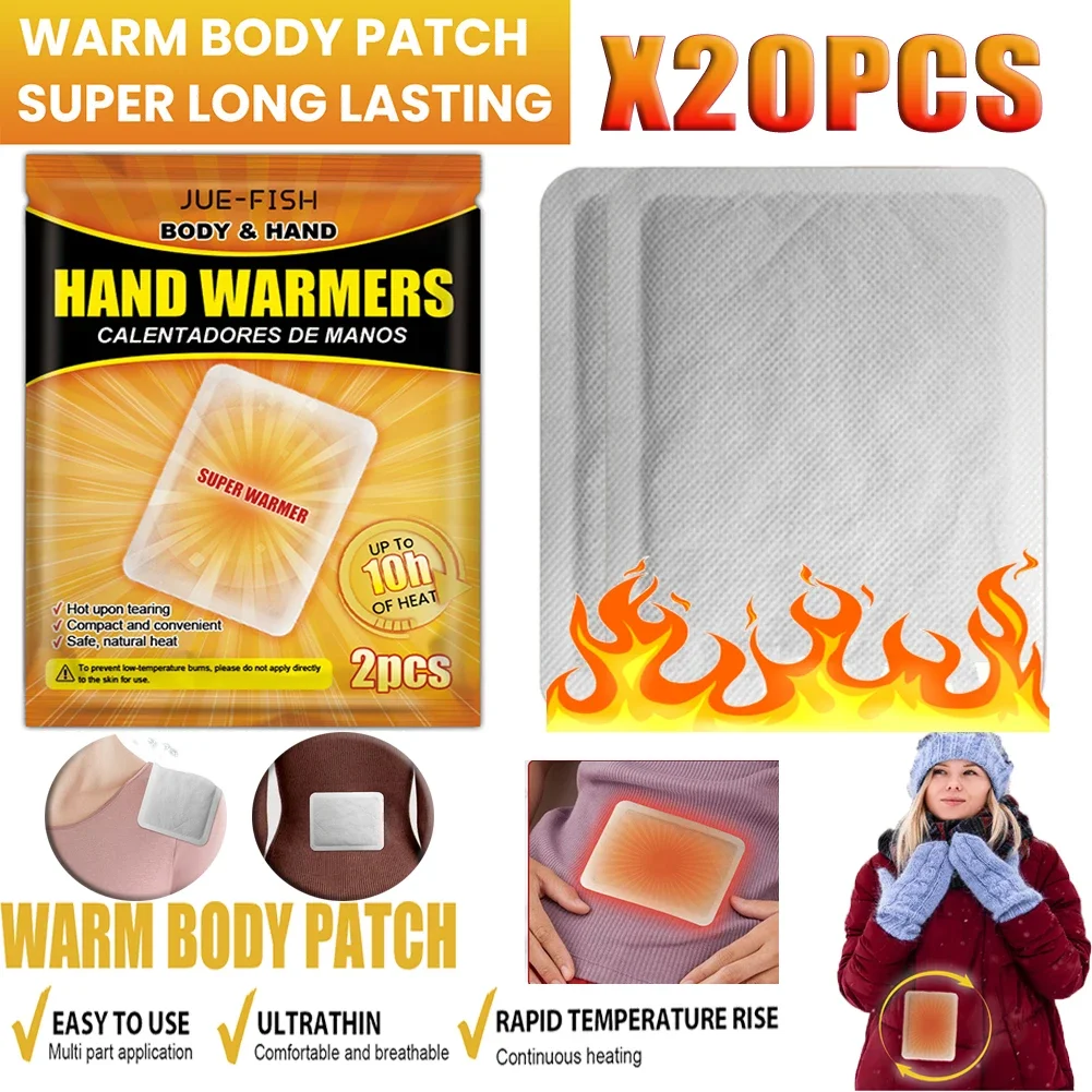 2-44Pcs Air Activated Warmers Long Lasting Disposable Heating Pack Odorless Self Adhesive for Winter Outdoor Activities