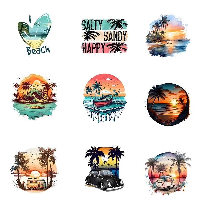 

Car Stickers Summer Beach and Sunset Sticker for RV Trailer Motorhome Camper Decal Waterproof Auto Accessories