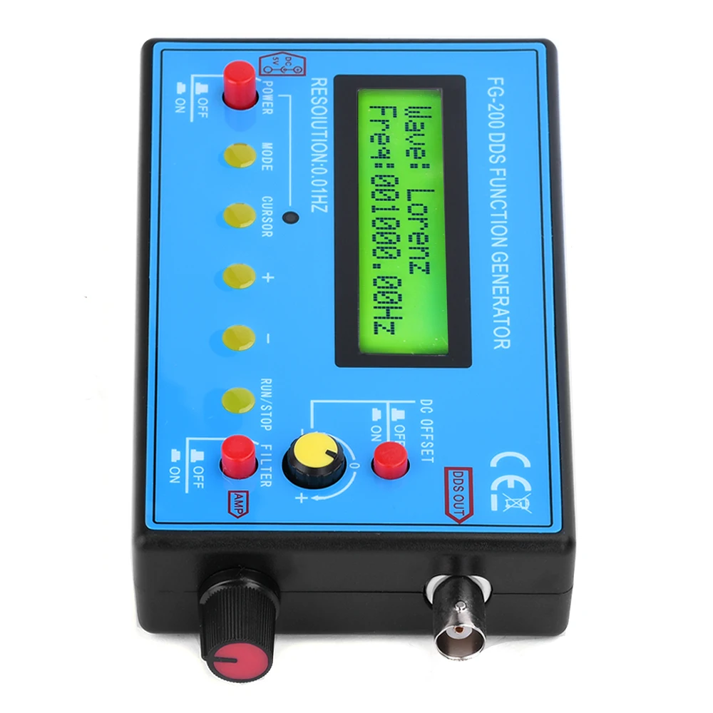 FG-200 DDS Function Signal Generator Frequency Counter 0.01Hz-500KHz Signal Source Module Sine +Square+Triangle+Sawtooth Wavefor