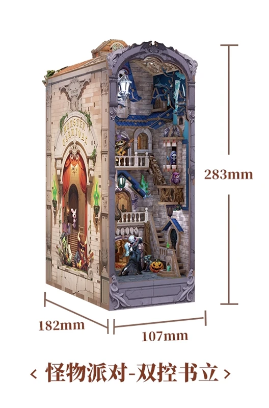 Tonecheer Belle en het Beest Boekensteun Boekhoekje Diorama Model Kit 3D Houten Puzzel Houten Poppenhuis Decoratie Verjaardagscadeau