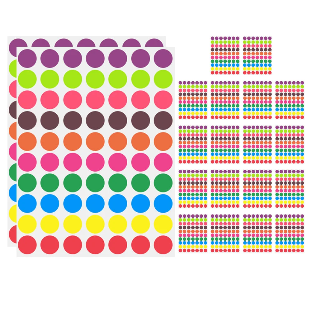 

1400 Pcs Small Dot Stickers Round Adhesive Circle Colored Labels The Dots Paper Envelopes Sealing