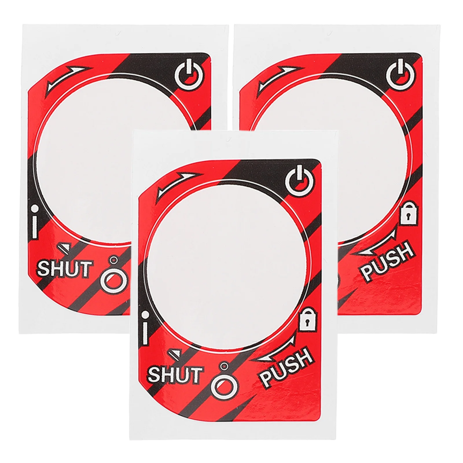 

3 Pcs Car Key Stickers Protector Door Lock Protective Cover Auto Ignition Engine Button Red Protection Film