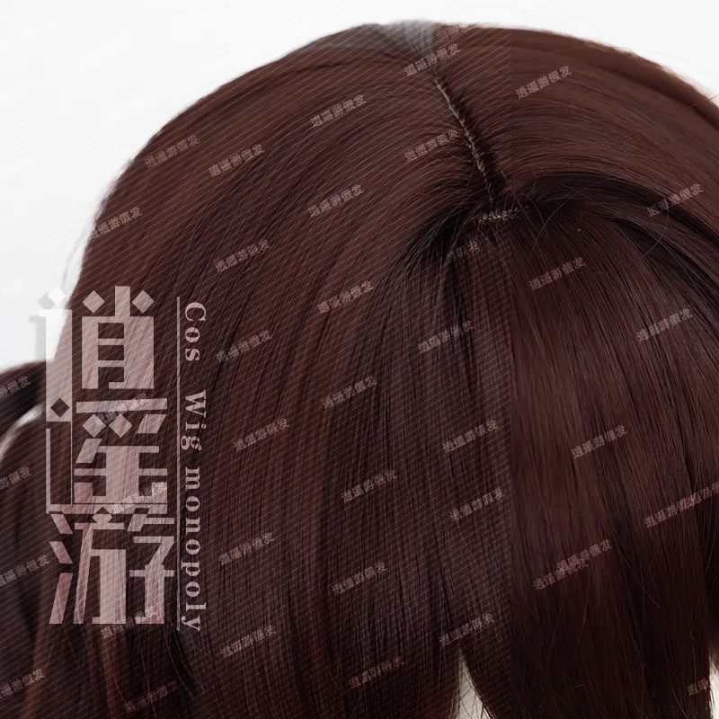 لعبة Genshin تأثير Hutao شعر مستعار تأثيري 95 سنتيمتر الشعر الطويل البني التدرج مقاومة للحرارة الشعر الاصطناعية هالوين تأثيري الباروكات + غطاء شعر مستعار #4