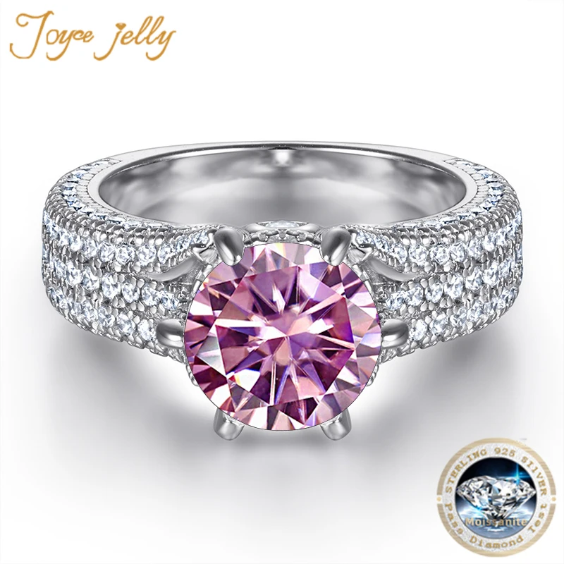 joycejelly aneis moissanite para mulheres bandas de casamento presente joalheria fina prata 925 original tamanho 510 2ct 01