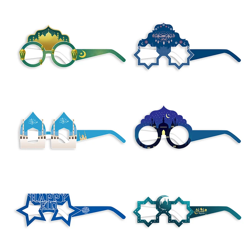 

EID Mubarak Decoration Paper Glasses Frame Islamic Muslim Eid Al Adha Party Supplies Photo Props Ramadan Kareem Gifts 2023 new