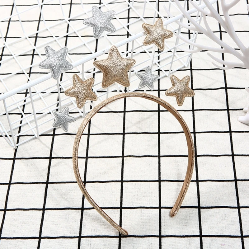 Women Xmas Five-pointed Star Headband Girl Shinning Live Broadcast Hair Ornament Drop Shipping