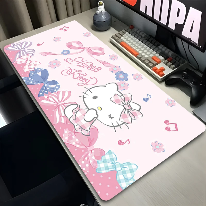 

Mouse Pad Computer Gaming Accessories Kawaii Mousepad Rubber Cute Extended Desk H-hello K-kitty Mat Laptop Gamer Keyboard Pad