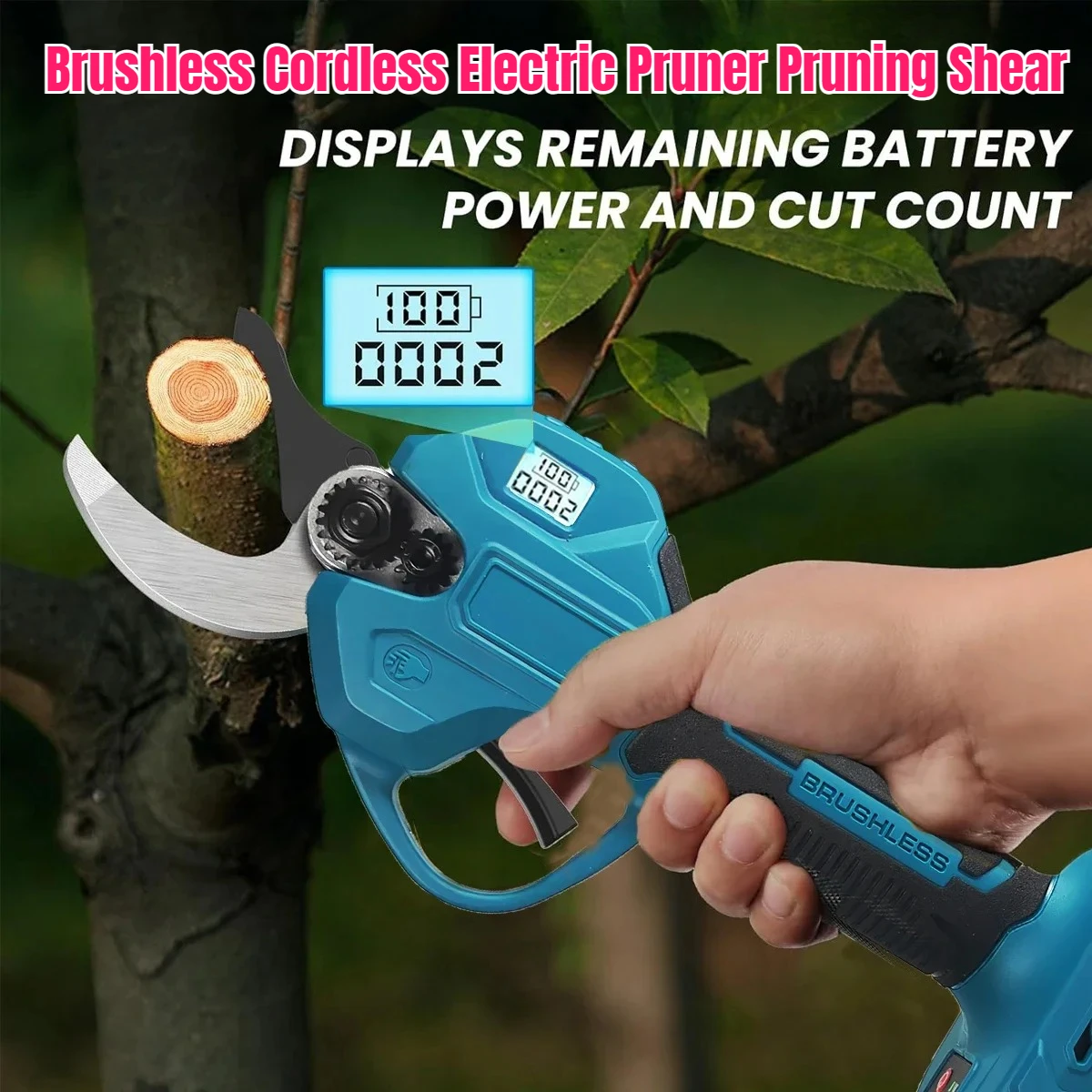 30 مللي متر فرش اللاسلكي المقلم الكهربائي تشذيب القص كفاءة شجرة الفاكهة بونساي تشذيب فروع القاطع لماكيتا