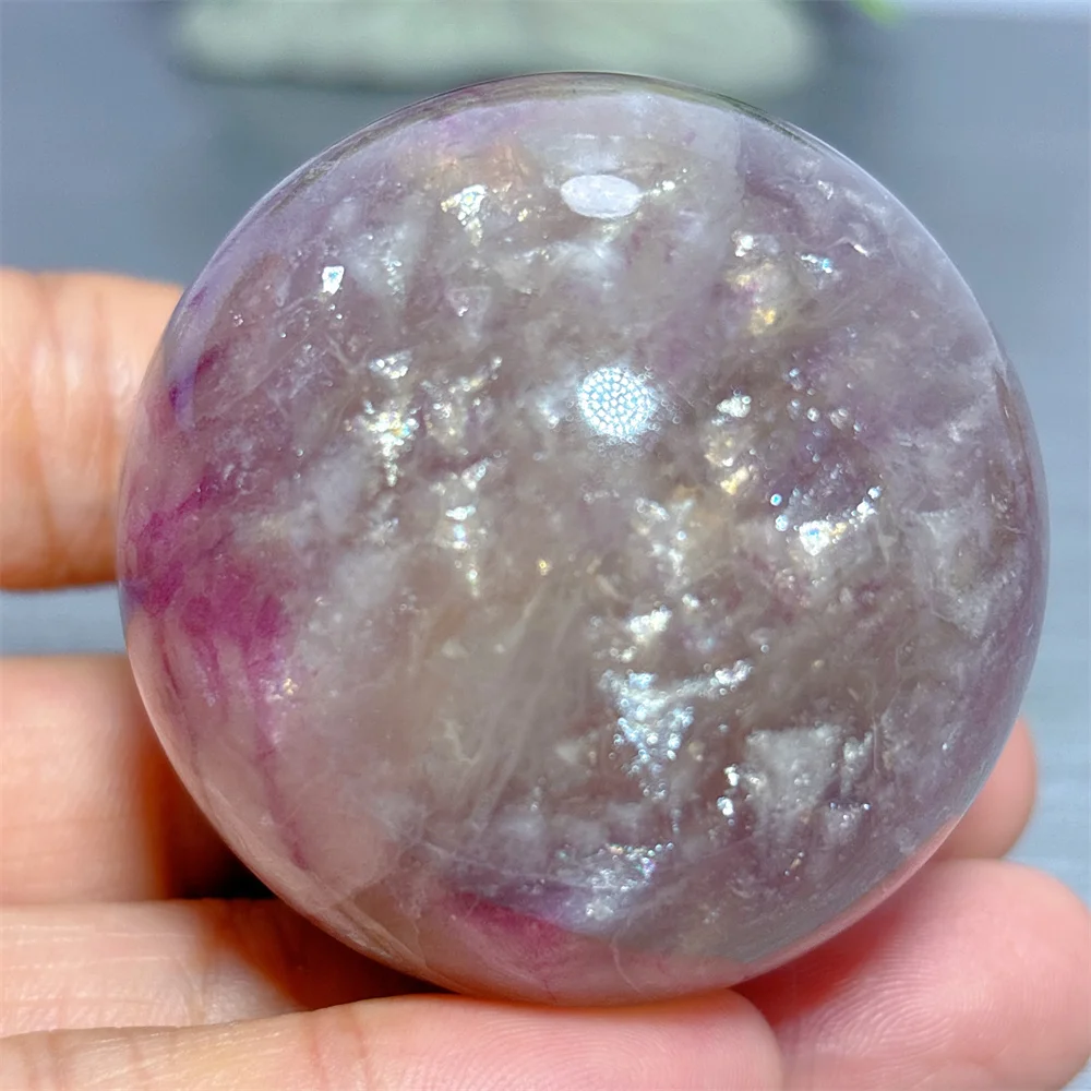 Violet Fluorite With Micaceous Sphere Natural Crystal Home Decoration Room decor Luck Quartz Stone Garden Healing Energy Gifts