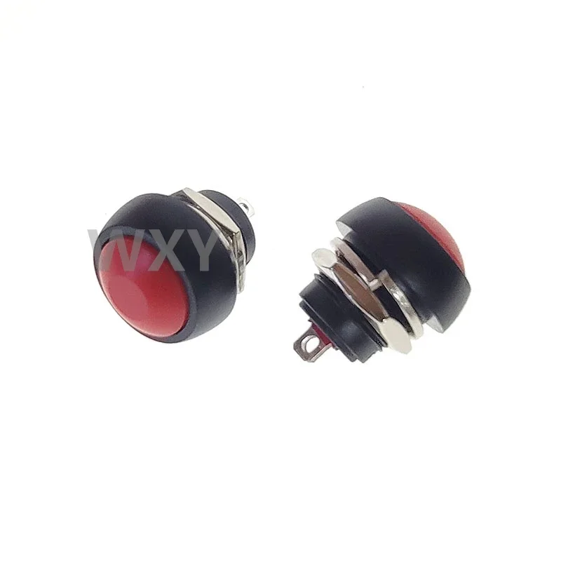 2Pcs 12V 1A Waterproof Momentary Push Button Switch PBS-33b PBS-33a 2Pin Mini Switch 12mm Since The Reset Non-locking with Lock