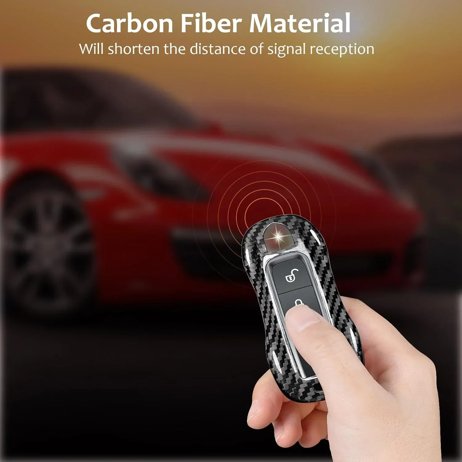 포르쉐용 탄소 섬유 열쇠 고리 커버, 2018-2024 포르쉐 911 카레라 파나메라 타이칸 카이엔 918 키 케이스 쉘 보호대