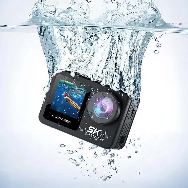 

New 5K 60fps EIS WiFi Body Waterproof Action Sports Camera Dual Screen Touch Mini Sport Action DV Recording Function Accessories