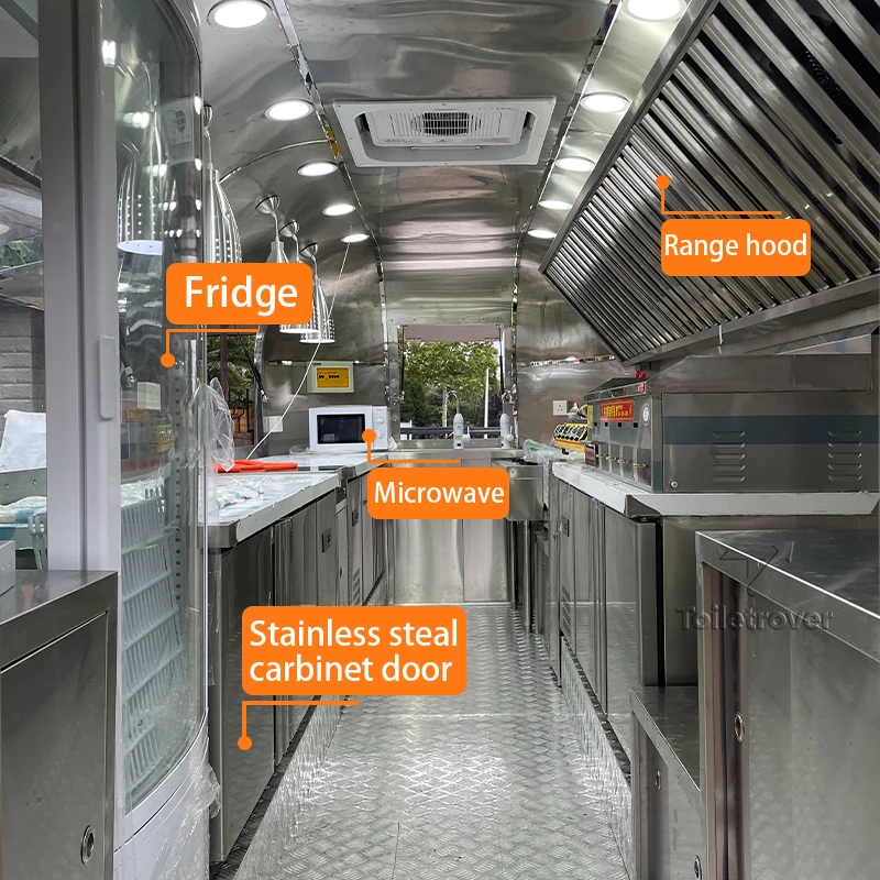 سترة كوكي جاهزة للسقف المستدير الأجنبي، بطاطس كروس، بطاطس مقلية، برجر بيتزا، معدات شاحنة الطعام