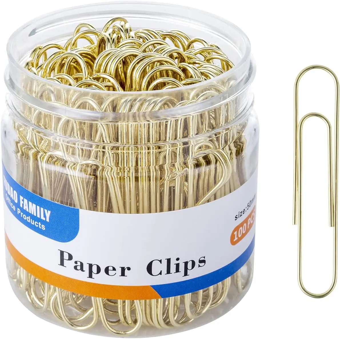 

Jumbo 2 Inch Gold Paper Clips, Large 100 Pack for Office School