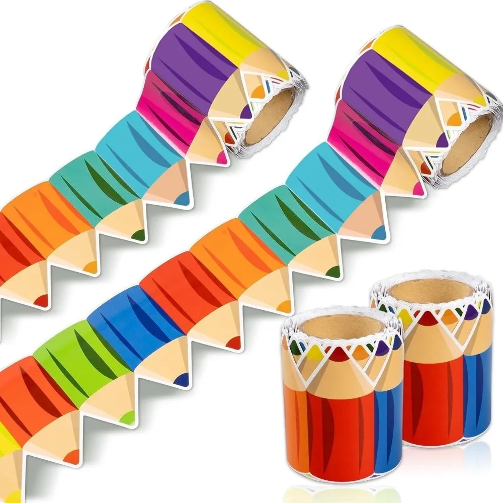 1 لفة ذاتية اللصق السبورة لوحة الإعلانات الحدود ورقة 3 بوصة الحدود الفصول الدراسية الديكورات DIY بها بنفسك الحدود تقليم ملصق الحرف اليدوية