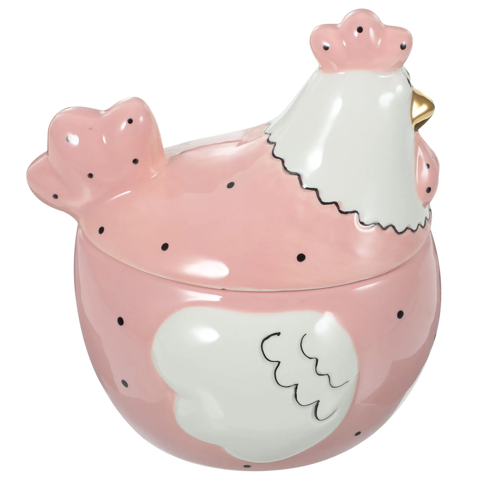 

Ceramic Jar Adorable Hen Appearance Jewelry Storage Box Romantic Gift for Friends Desktop Sundries Holder Easter Celebration