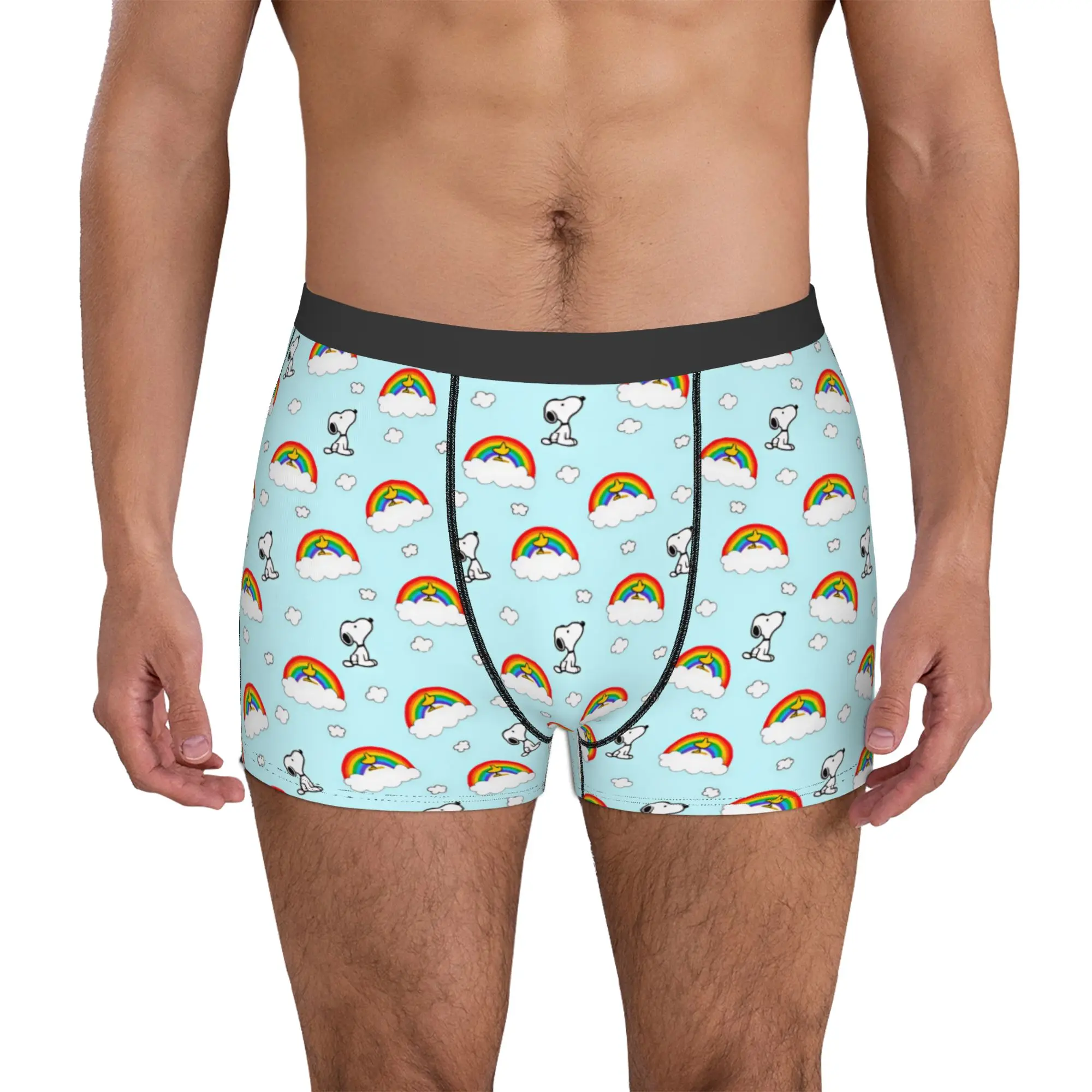 

Snoopy Woodstock Cartoon Beagle Boxer Shorts For Homme 3D Print Underwear Panties Briefs Stretch Underpants