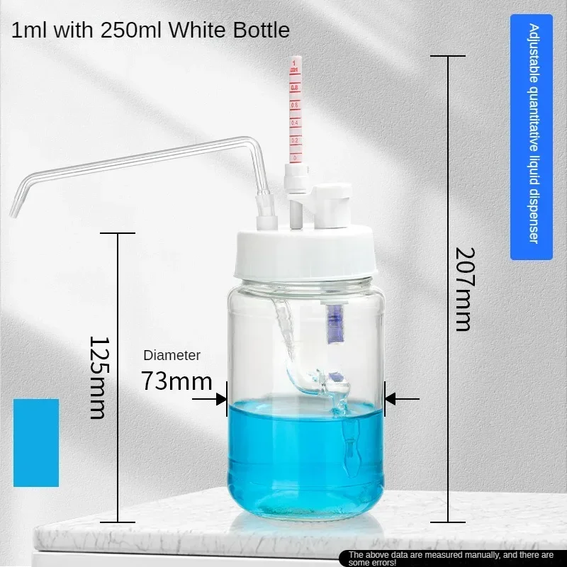 موزع سائل كمي زجاجي قابل للتعديل ماصات استخلاص سائل 250 مل 500 مل 1000 مل زجاجات بنية بيضاء #6