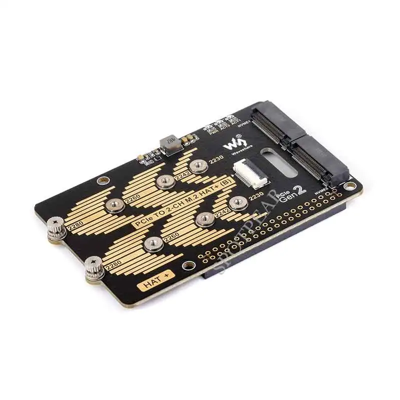 Imagem -02 - Placa Adaptadora Raspberry pi Pcie para 2ch Ssd M.2 Nvme Hat b Pcie Pcie 2280 22422230