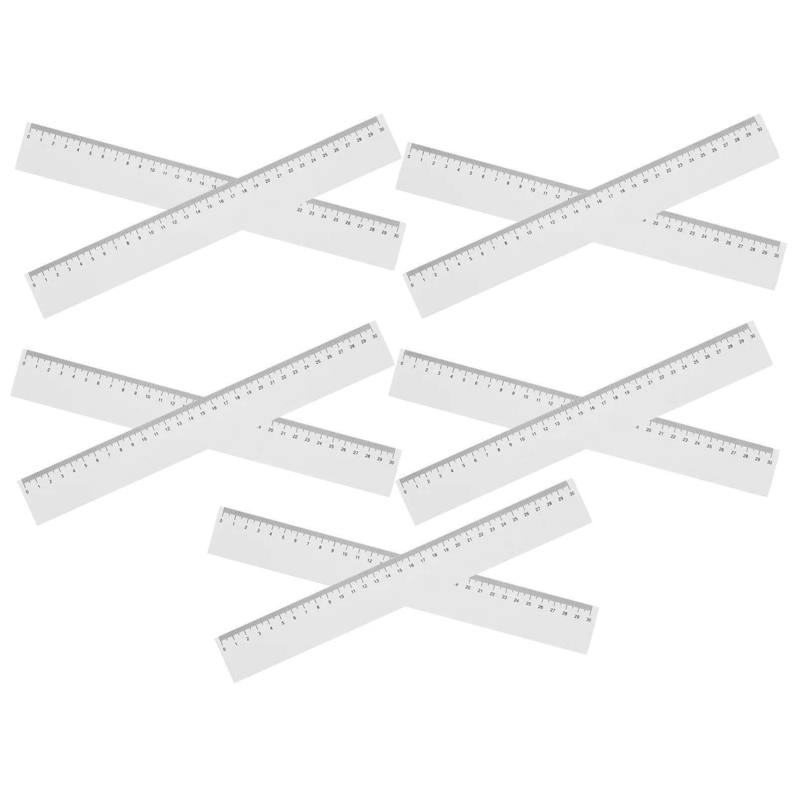 10Pcs Plastic Straight Rulers Lightweight Hard Transparent Measuring Rulers for Classroom School Student Drawing Stationery