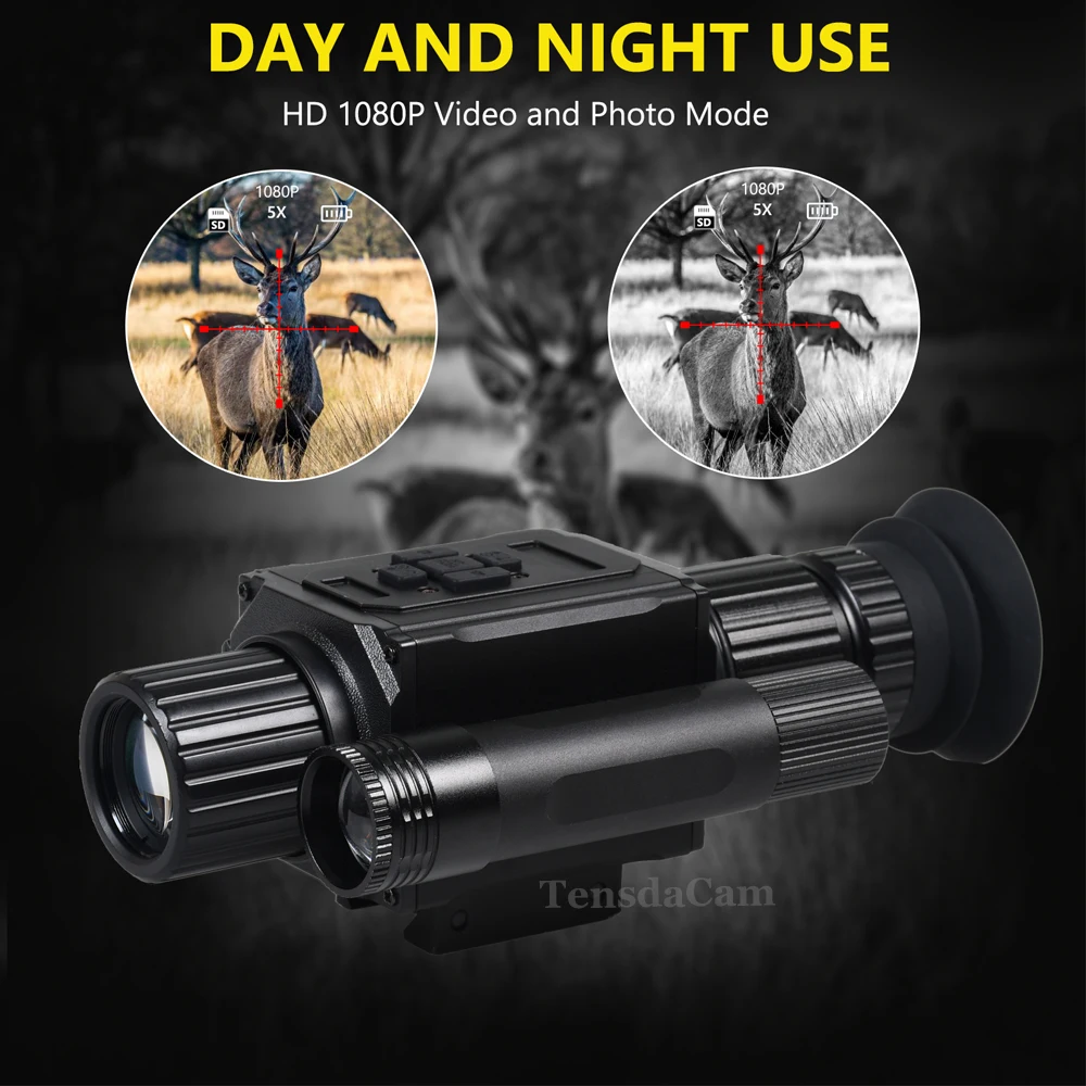 Digital Night Vision Scope Infrared Optics Monocular Riflescope 5X Zoom HD 1080P Video Hunting Camera NK008