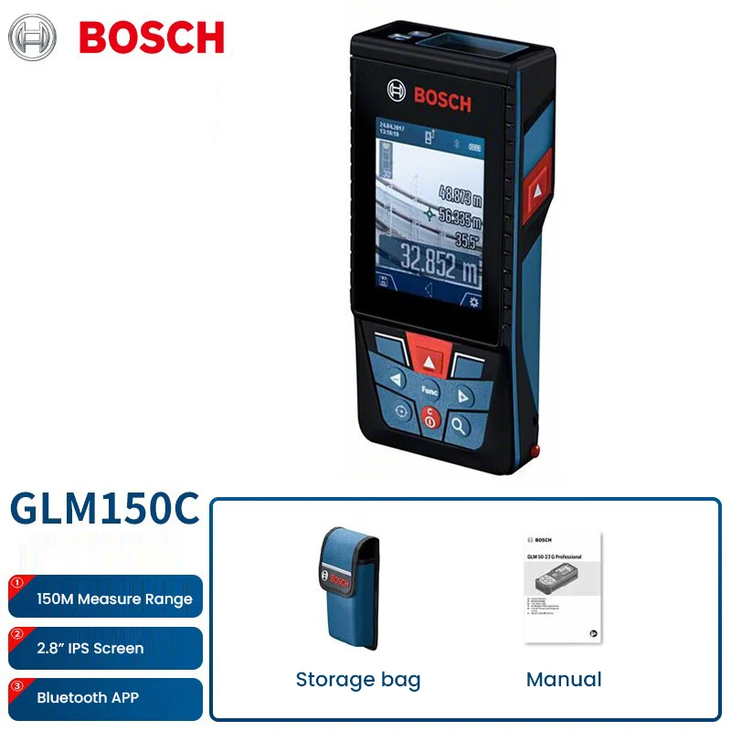 Instrument do pomiaru profesjonalna laserowa Bosch GLM 150 C 150M zielony Laser dalmierz Bluetooth pomiar elektroniczny przyrząd