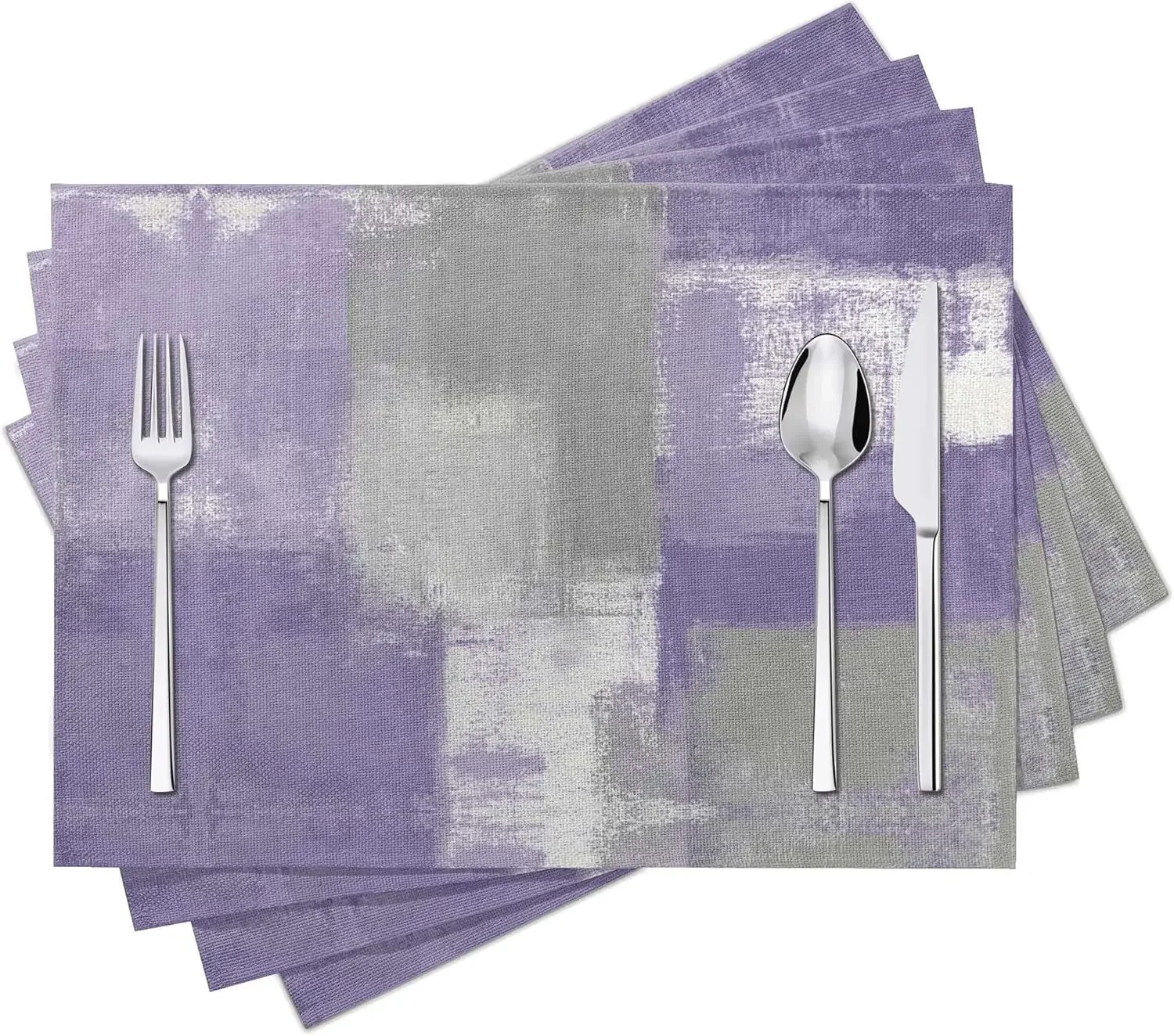 4 قطعة المفارش الفنية الحديثة البرتقال مجردة الطلاء مكان الحصير قابل للغسل الكتان تحديد الموقع للمطبخ طاولة طعام ديكور المنزل الطرف