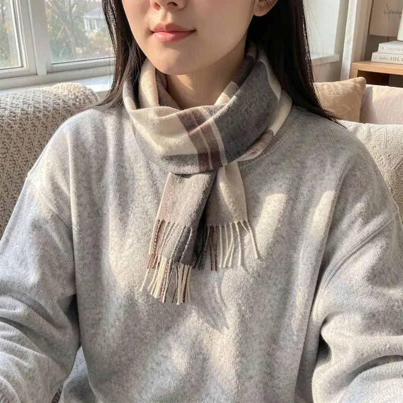 headscarf one size imitation fur gradient for weekend ring scarf sweat absorbing regular fringed for weekend neck cover