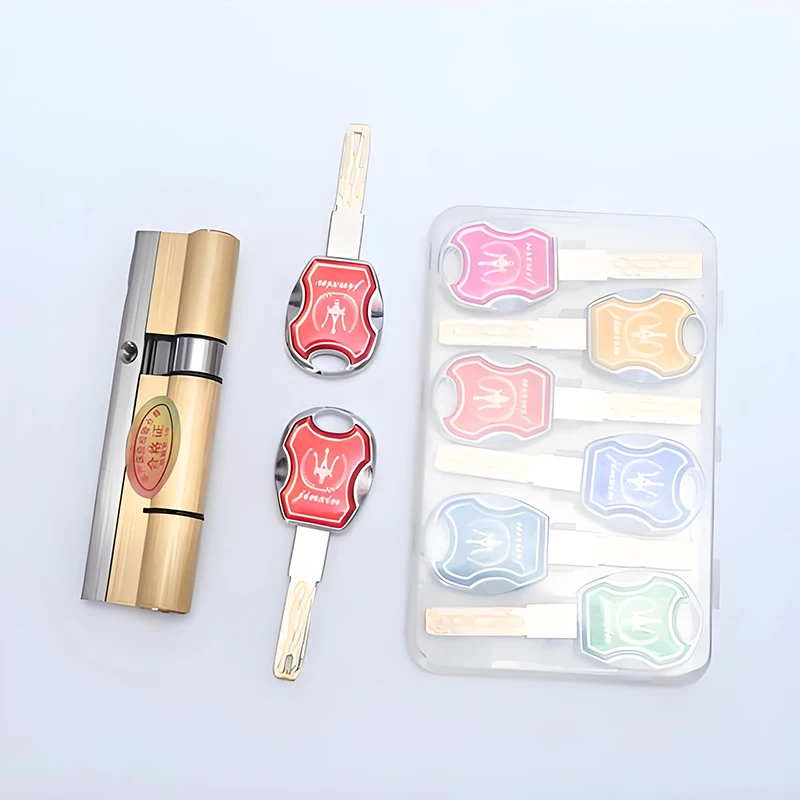 C-Class Colorful Key Six Track  Lock Cylinder AB Key Anti-Theft Pure Brass Gate Door Lock Handle Bedroom Extended