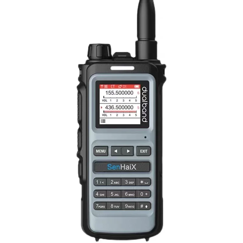 SENHAIX Original New GP8600 Ham Walkie Talkie TPU Design waterproof IP55 Keyboard Screen Dual Band Scanner Receiver FM Radio HAM