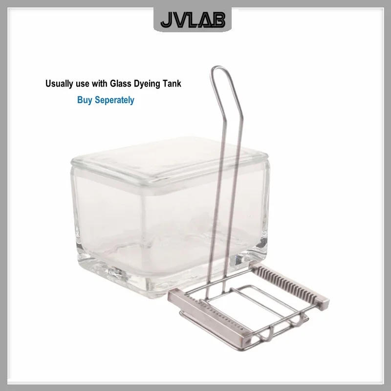 Stainless Steel Dyeing Rack SUS Handheld Slides Staining Holder 162*85*70 mm Resistant Acid And Alkali Up to 20 Slides No Tank