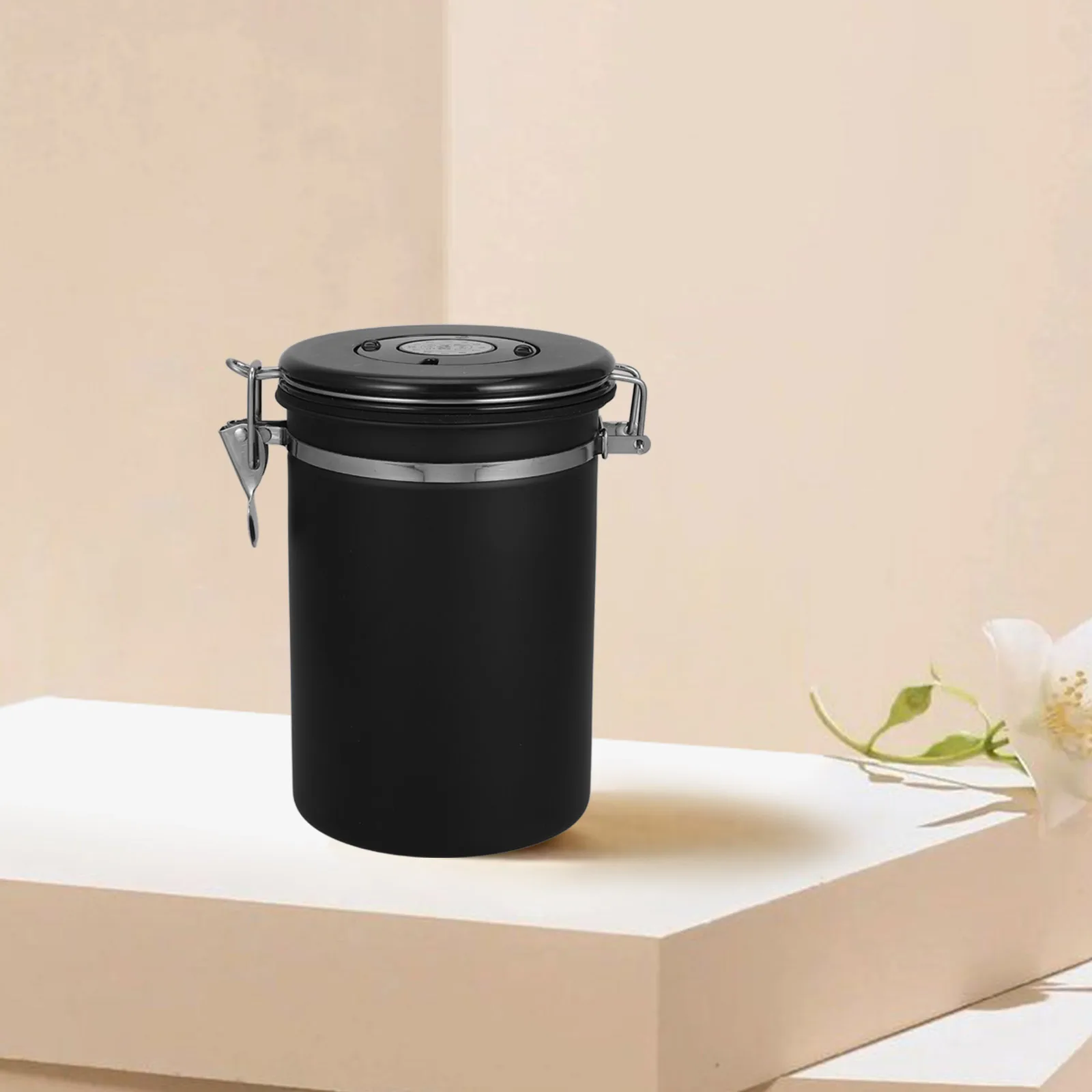 

Stainless Steel Tea Canister 1.8L Multi-Function Airtight Storage Jar Coffee Bean Canister Kitchen Storage Container Reusable