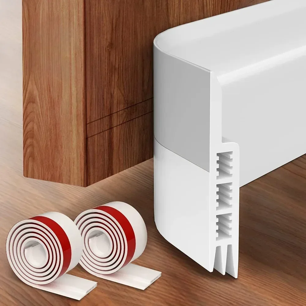 1roll Door Sweep Self Adhesive for Exterior Interior Doors Door Draft Blocker Dust Noise Cold Air Insulation Door Seal