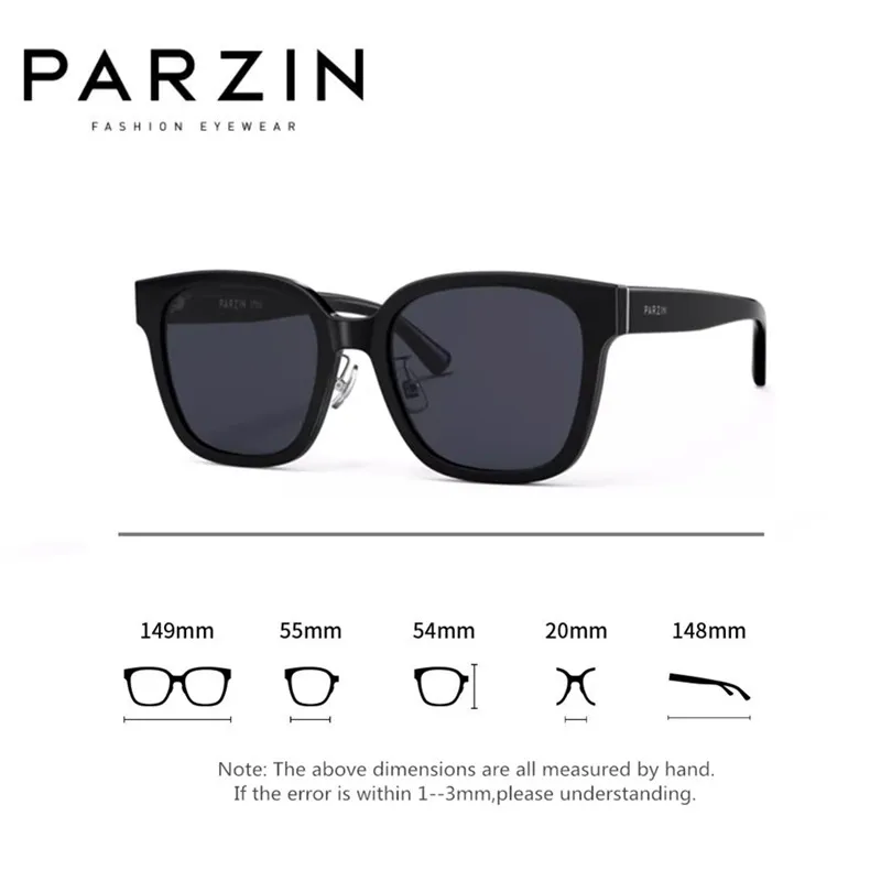 PARZIN Polarized Sunglasses Women And Men Trendy Large Frame Driving Glasses UV Proction Sunglasses Men 91508