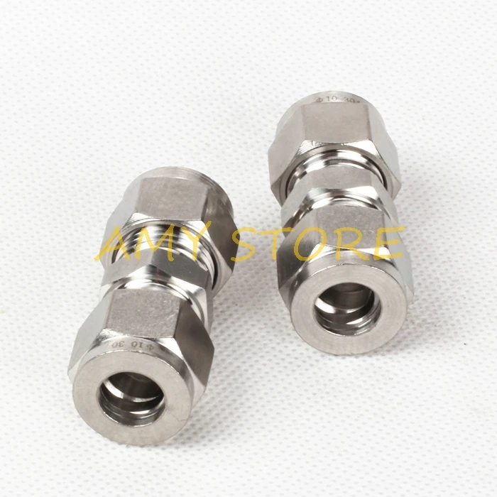 1 PC 1/8 "1/4" 3/8 "1/2" 3 4 6 8 10 12mm ท่อสแตนเลส 2 Ferrule ท่อ SS304 ท่อตรงตัวเชื่อมต่อ Coupler