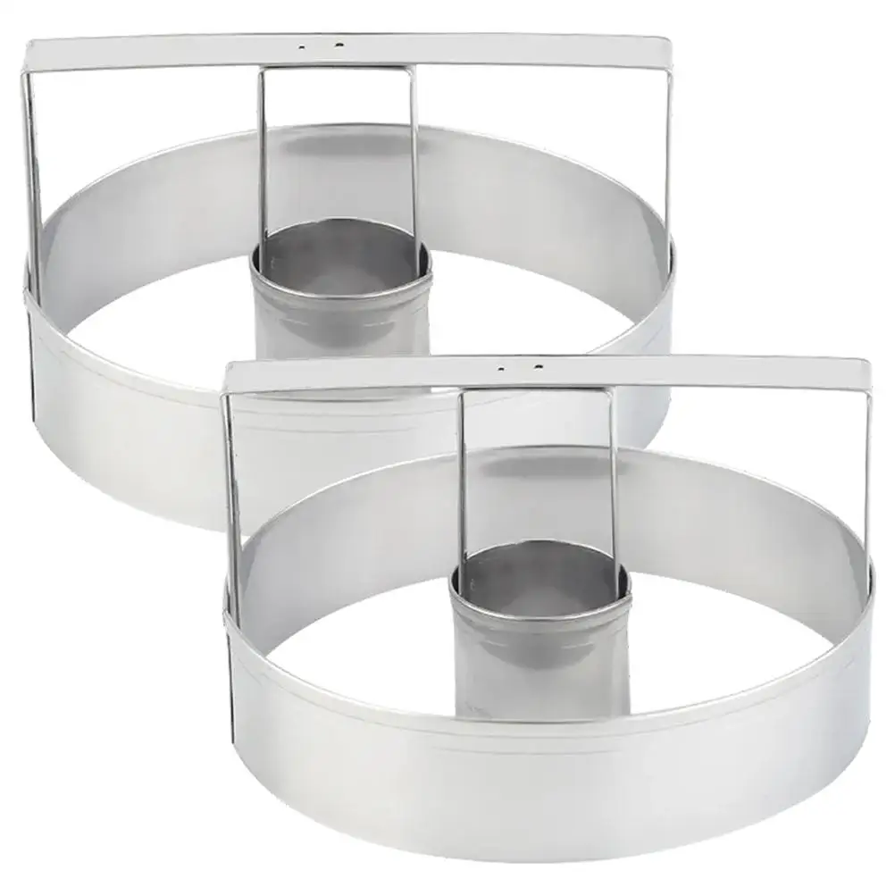 

2Pcs Stainless Steel Biscuit Mold Round Cookie Baking Tools Pancake Ring Molds Home Pastry Kitchen Accessories Cake