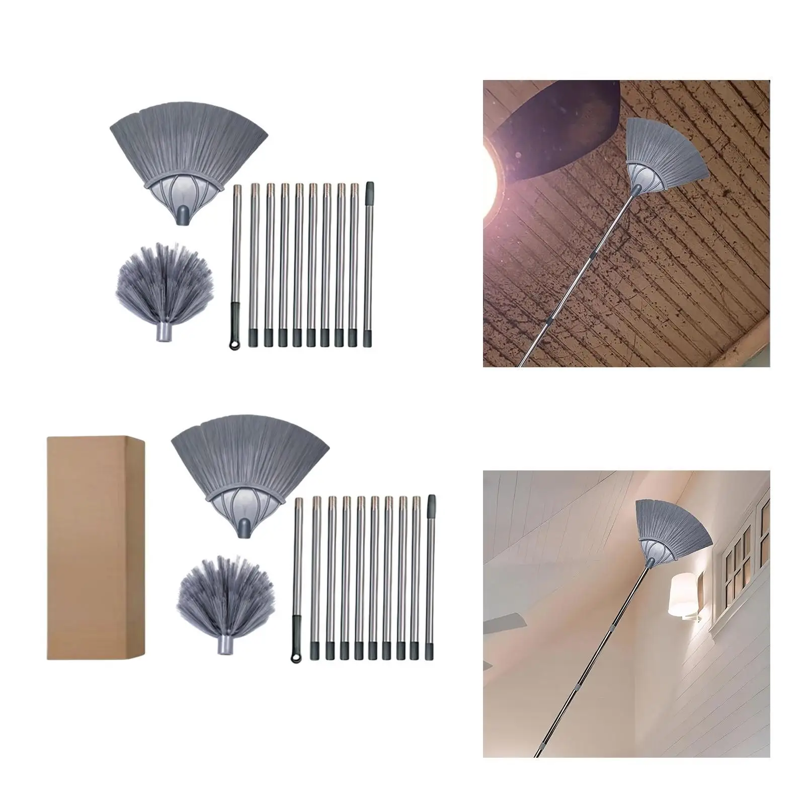 

Cobweb Duster with Extension Pole High Reach Duster for Cobweb Corners