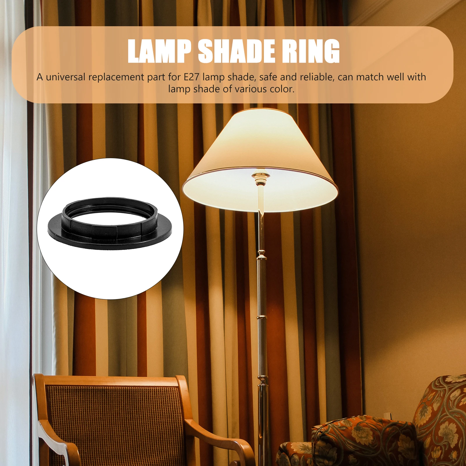 

20pcs Lamp Shade Ring E27 Light Fixture Collar Replacement Parts For Table Floor Lamp Chandelier Pendant Ceiling Durable Plastic